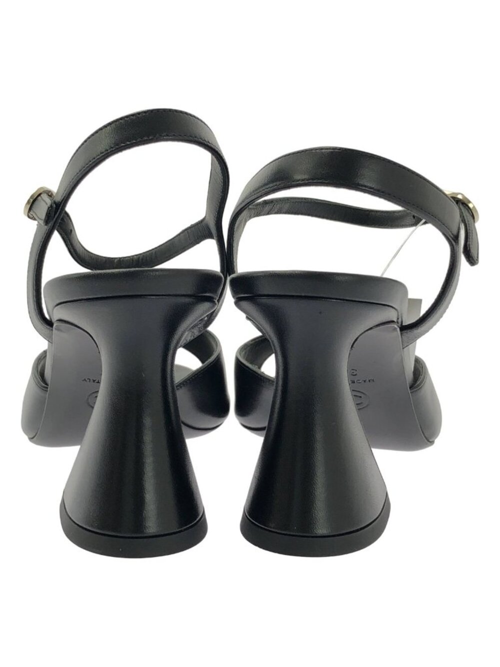 Chanel Leather CC Logo Heels Sandals 38c Black - Picture 3 of 7